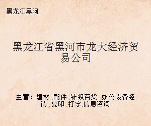 黑龙江省黑河市龙大经济贸易公司打字复印业务介绍